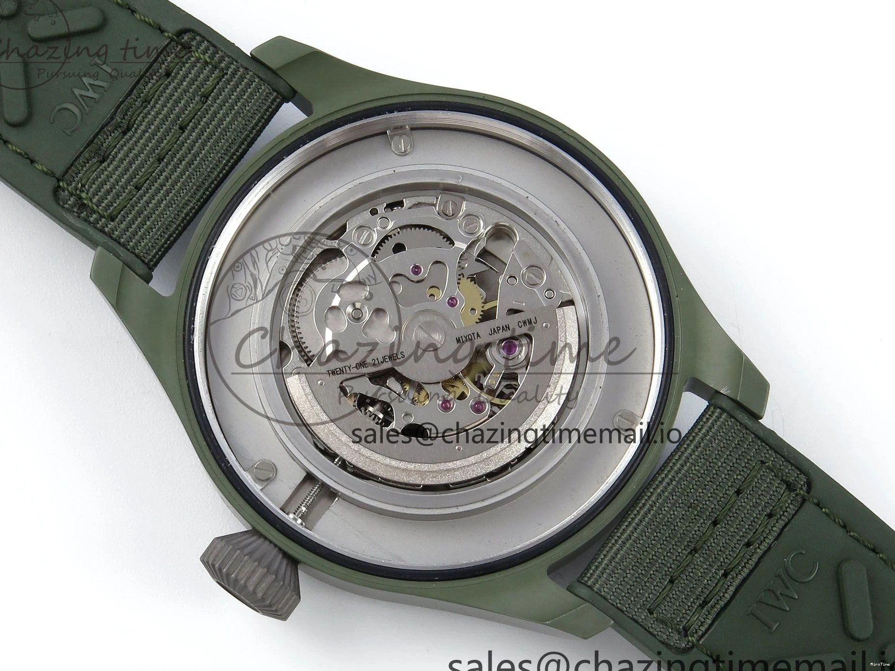 MIROTIME 0302 Big Pilot IW329802 M+F 1:1 Best Edition Green Dial on Green Nylon Strap MY Unique 7002